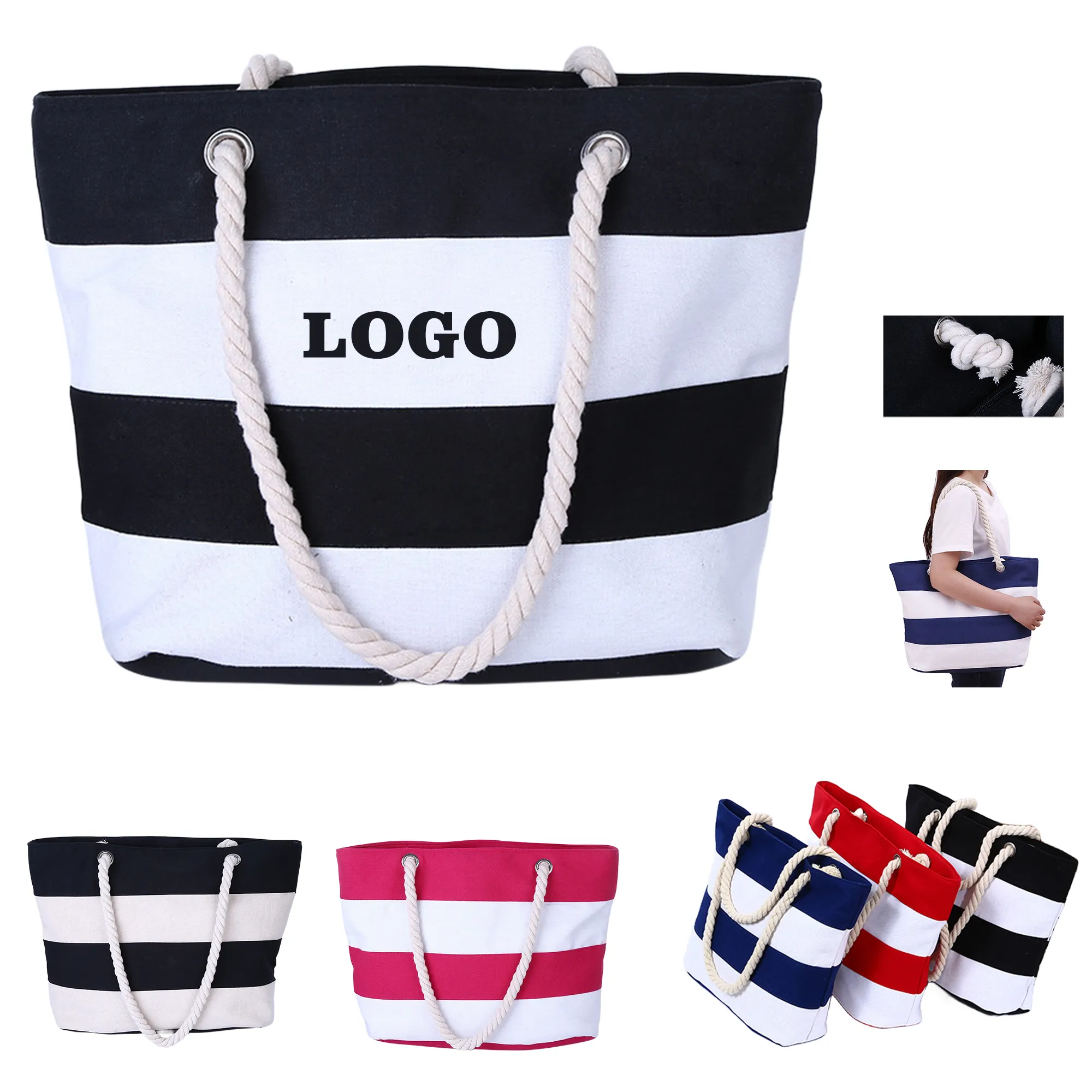 Canvas Aesthetic Liberty Large Boater Tote Bags