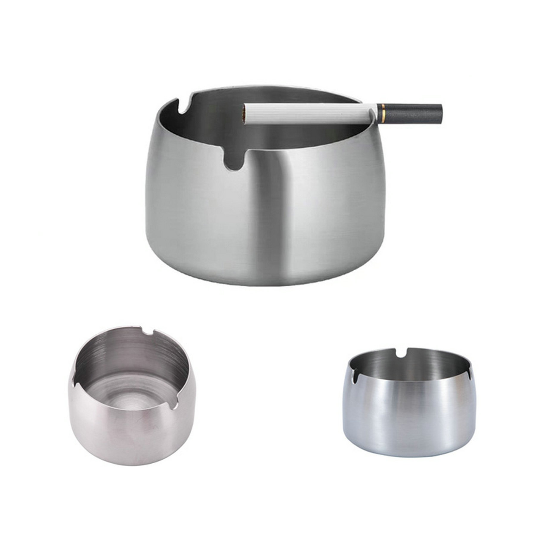 Stainless Steel Windproof Cigarettes Ashtrays 2