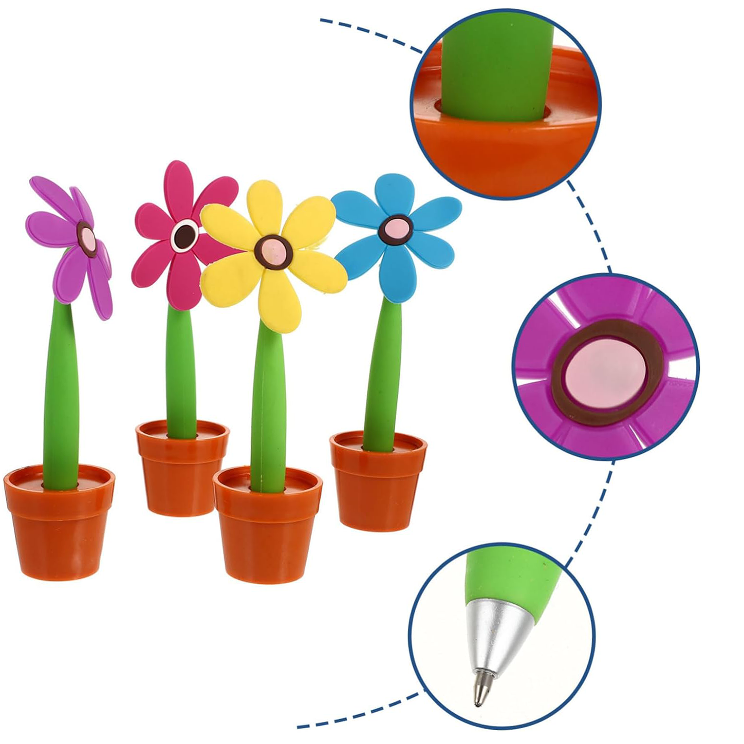 Cartoon Child Ballpoint Pen Flower Pot Shape 3