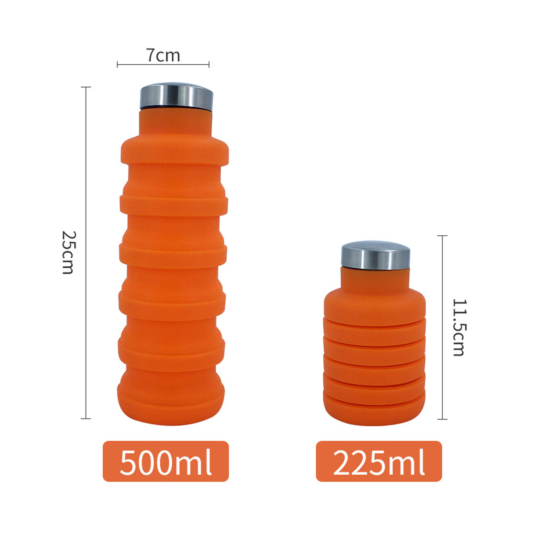 18.5Oz Collapsible Food Grade Silicone Water Bottle 1