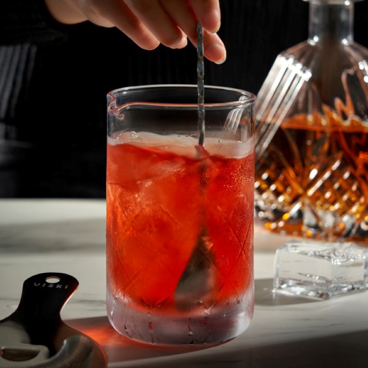 Viski® Large Cut-Crystal Mixing Glass 3