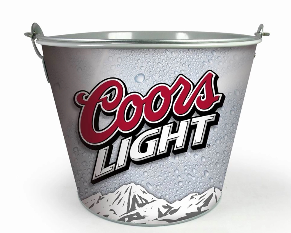 Wood Handle Ice Bucket With One Opener 2