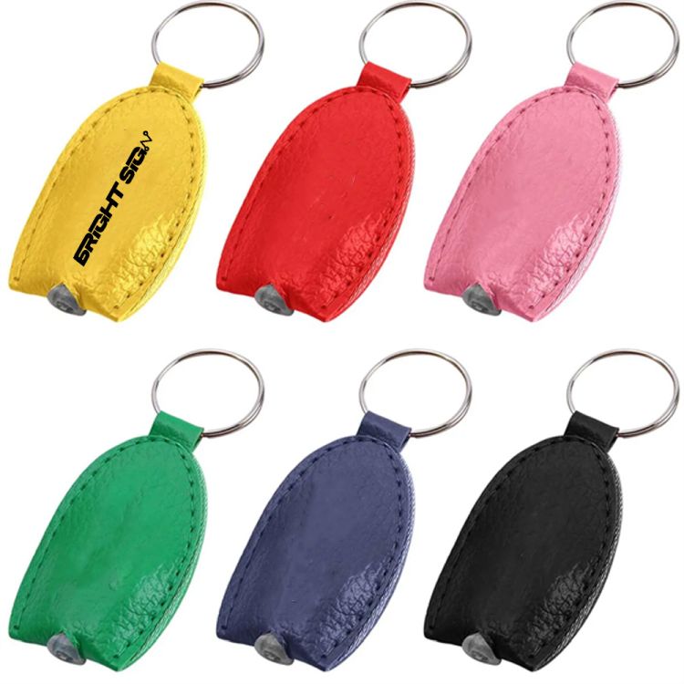 PU Leather LED Flashlight Keychain 1