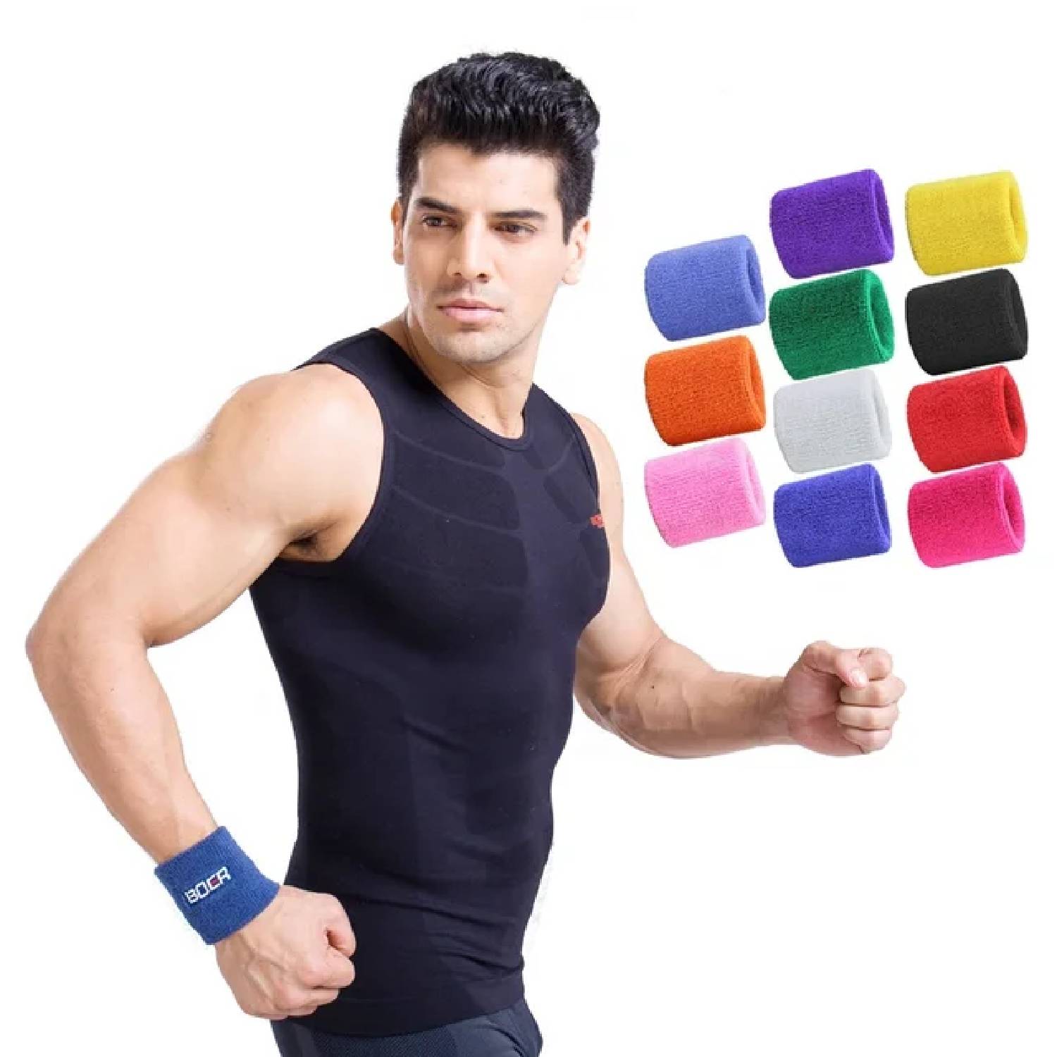 Polyester Elastic Sports Sweat Wristband 4