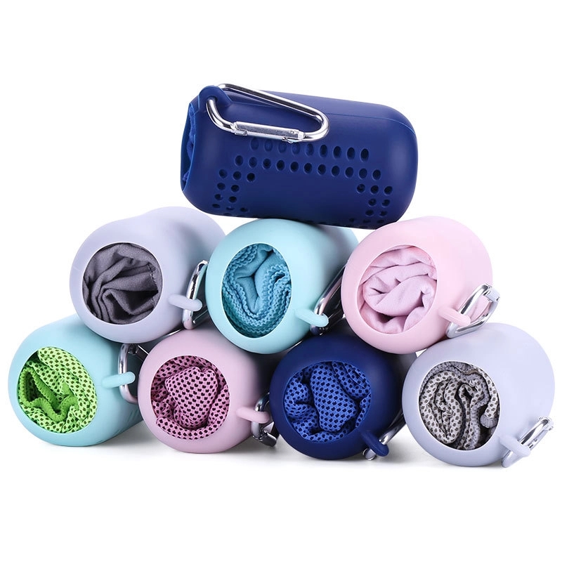 Outdoor Sports & Fitness Cooling Towel with Silicone Case 9