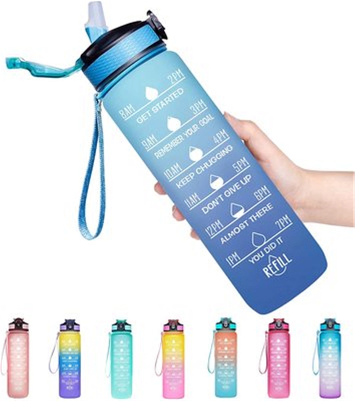 Sport Drinking Water Bottle With Time Marker 5
