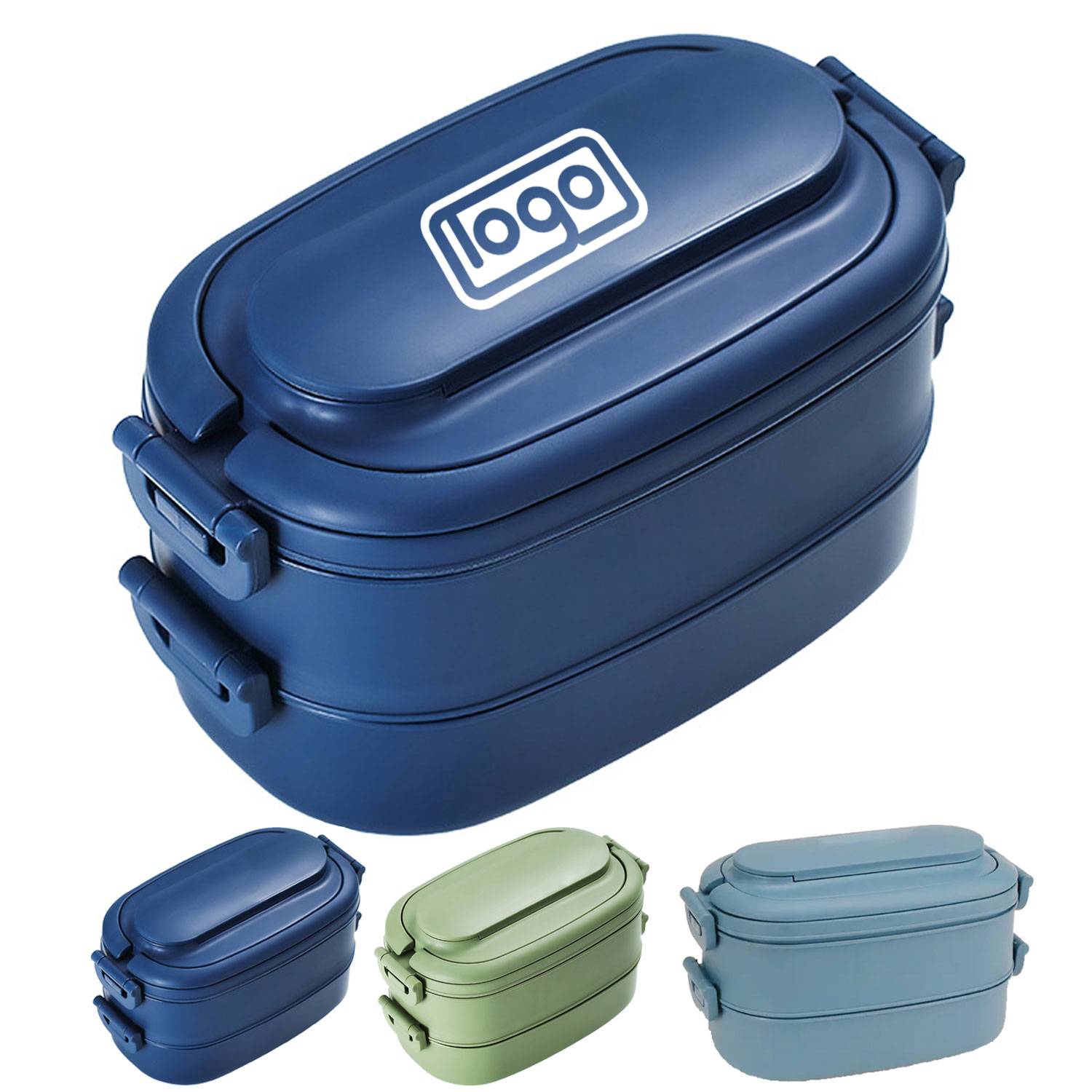 Food Grade PP Lunch Box 2-Layer w/ Cutlery & Microwaveable