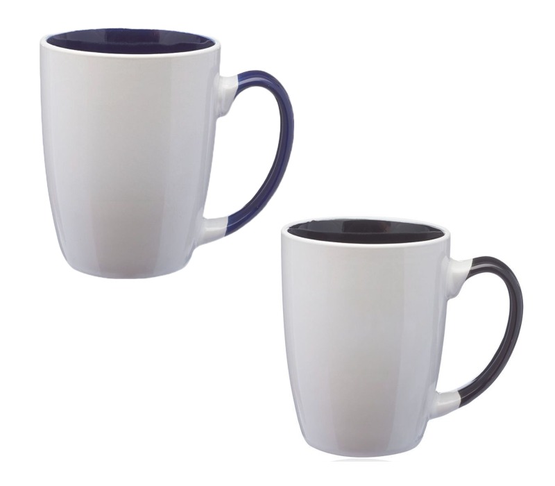 Two-Tone White Stoneware Mug, 12 oz. 3