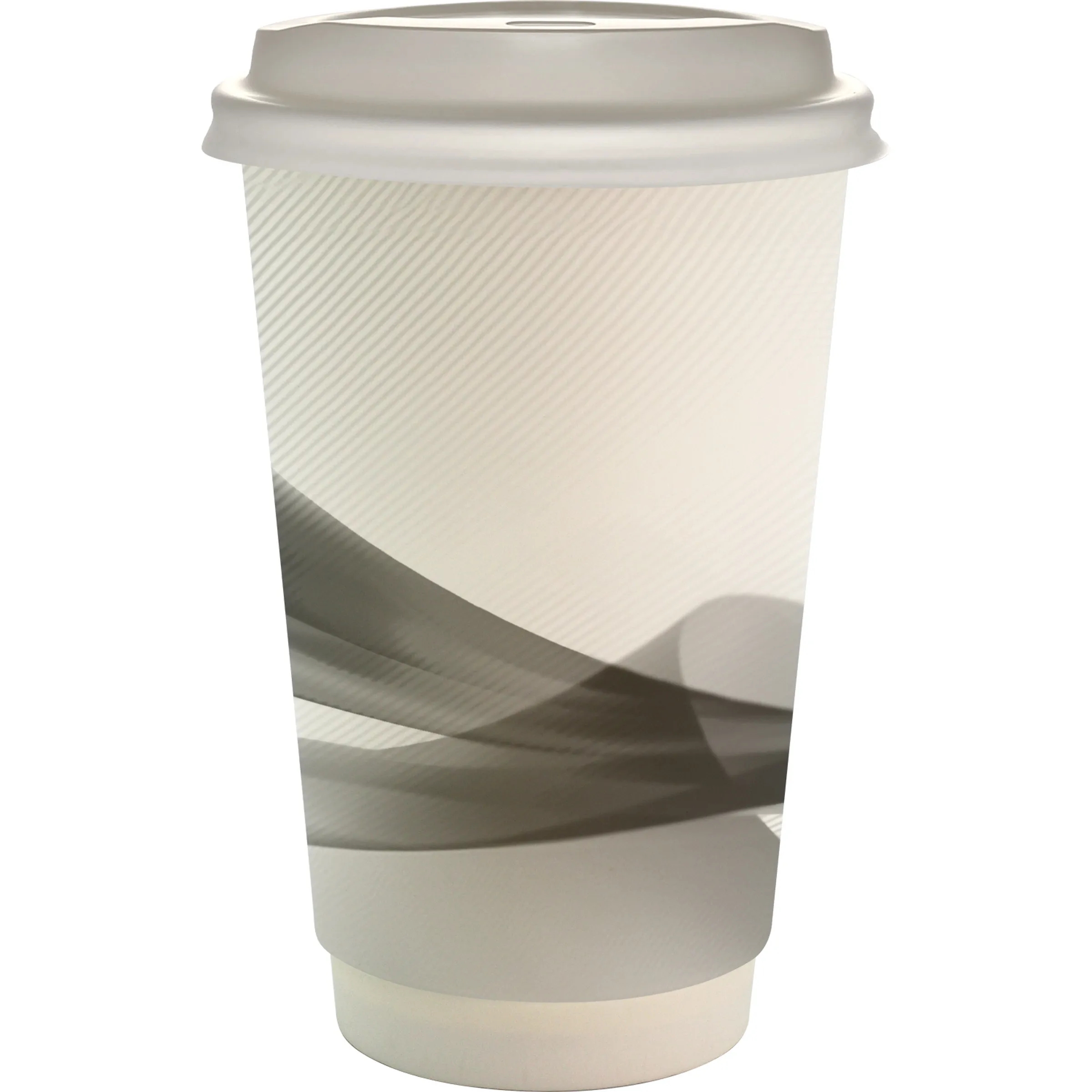 16 oz. Full Color Groovy Paper Cup With Lid 16