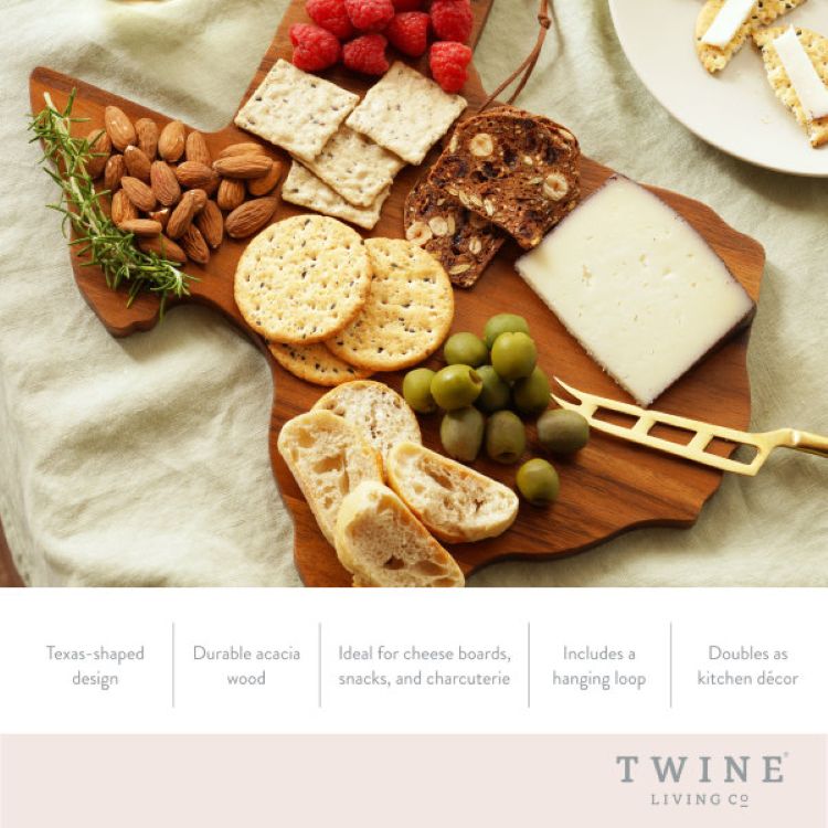 Twine Living® Acacia Texas Shaped Cheese Board 3