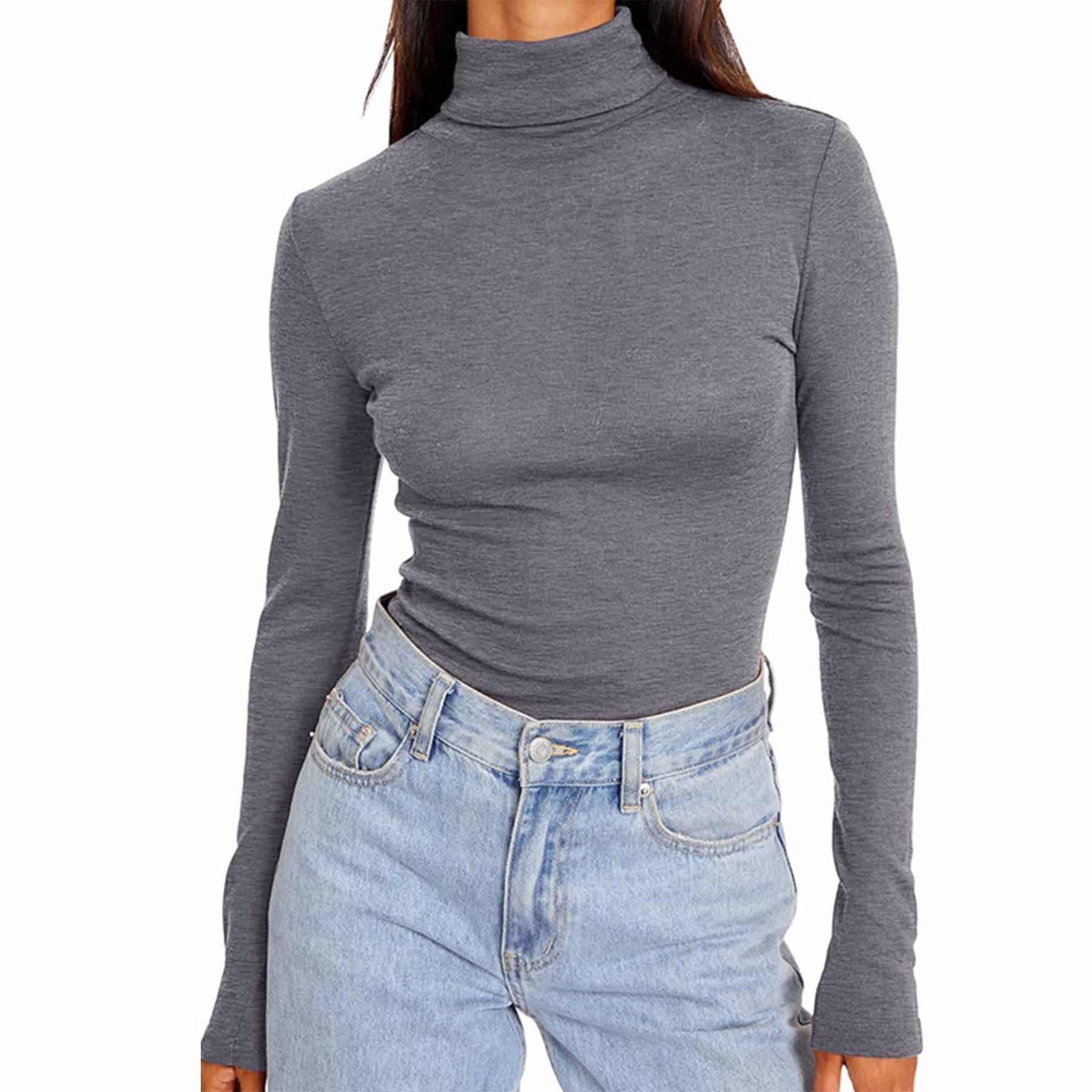 Womens Turtleneck Long Sleeve Shirt 2