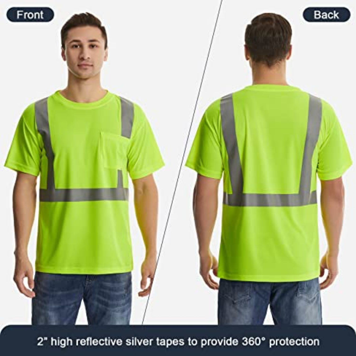 Class 2 rPET Reflective Safety T-Shirt With Pocket 4
