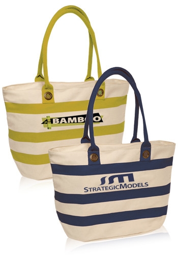 Striped Sailor Canvas Tote Bag - 18" W x 11" H 1