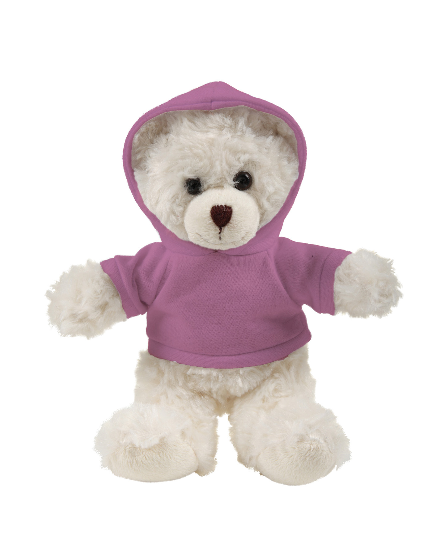 soft plush  Cream Curly Sitting Bear with hoodie 31