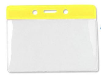 Vinyl Horizontal Top Load Badge Holder (4.10"x 3.5")(Yellow) 2