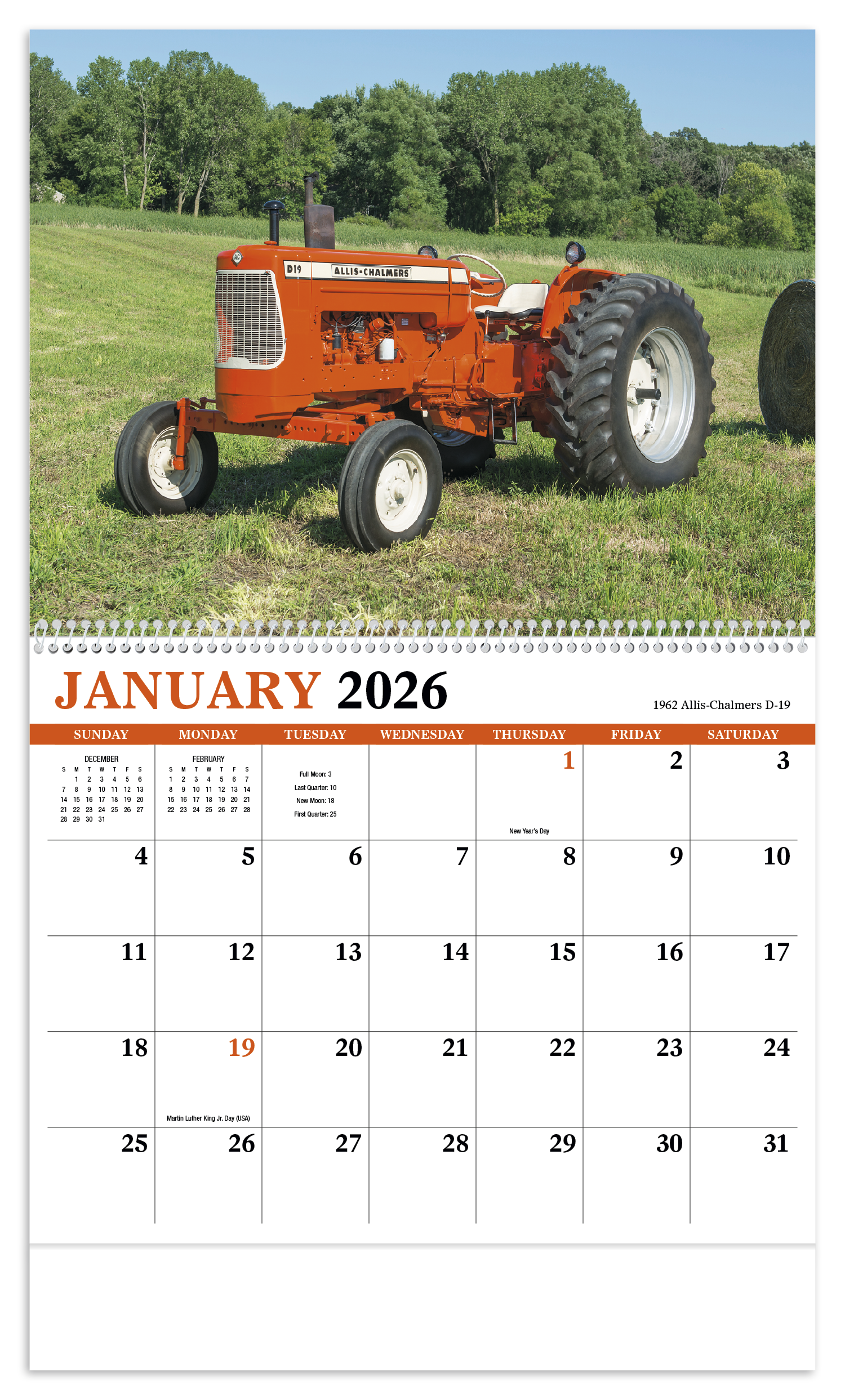 HotLine® Products Vintage Tractors Appointment Calendar - Spiral 7