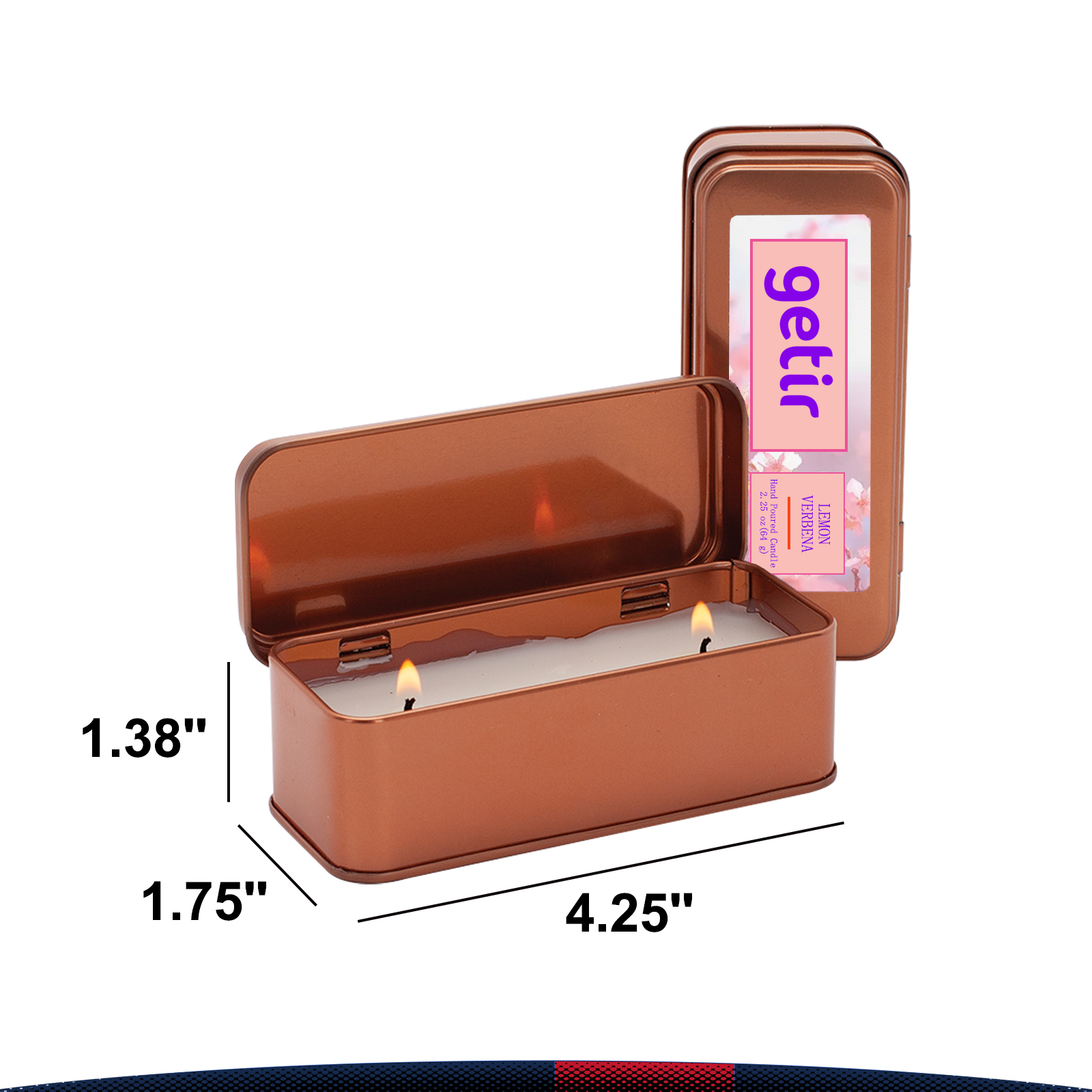 2.25 oz. Delphia Scented Copper Rectangular Candle 7