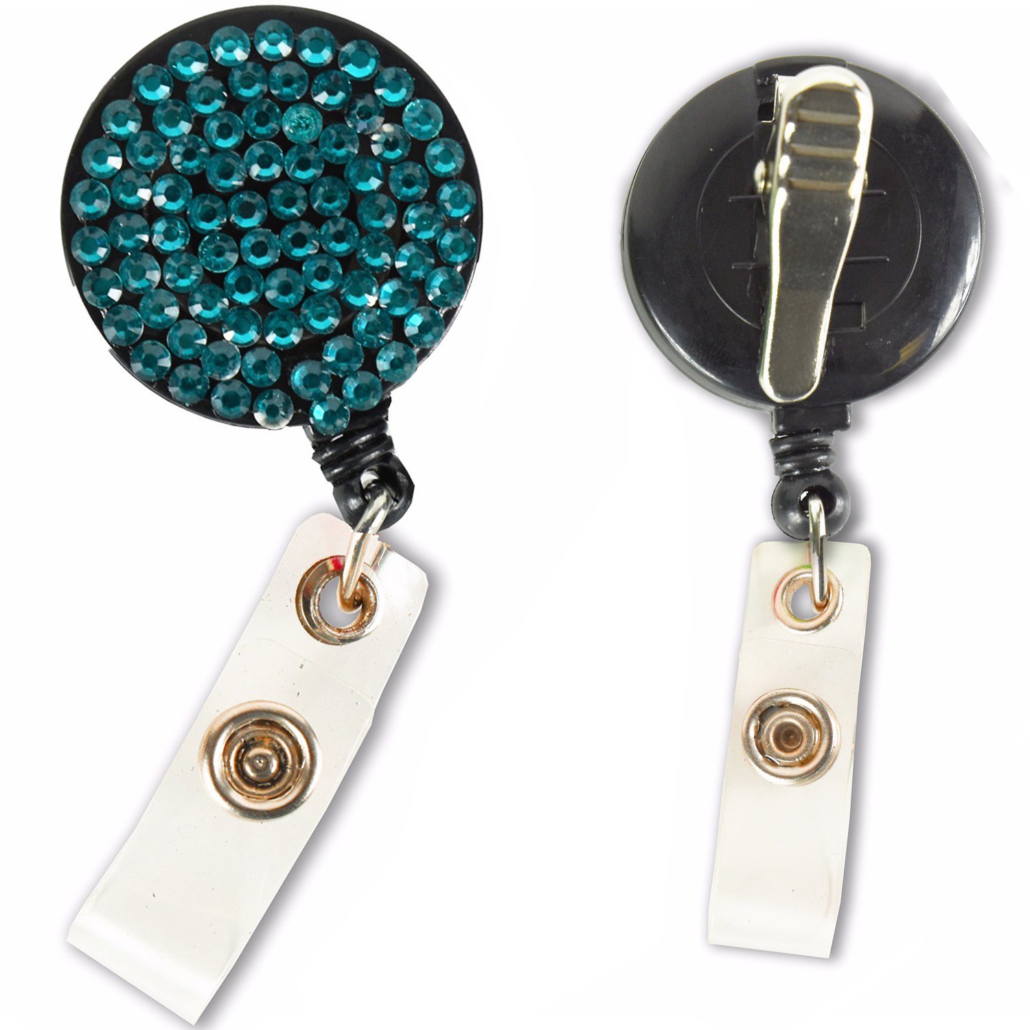 Bling Rhinestone Round Badge Reels w/ Bulldog Clip backing 4