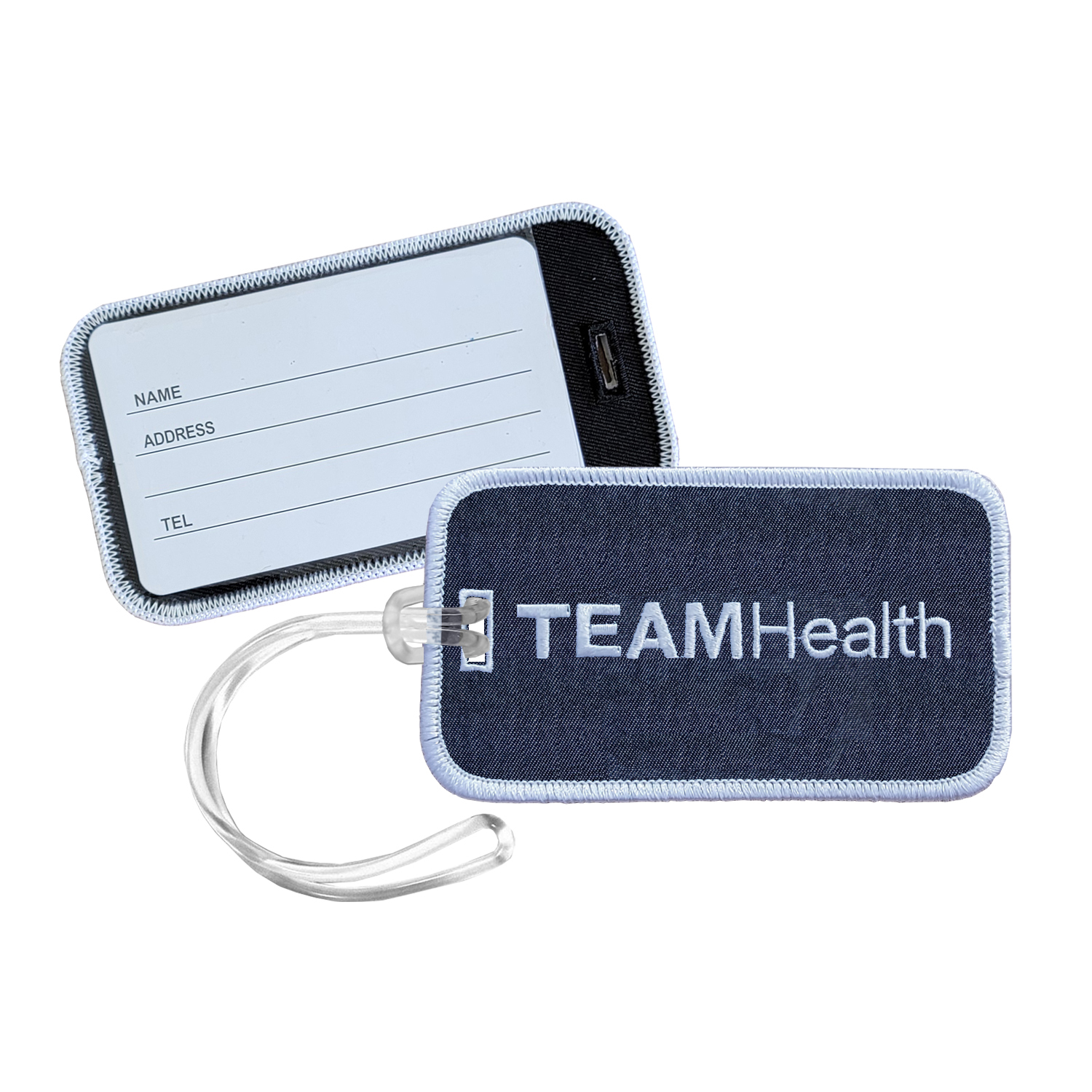 Embroidered Denim Luggage Tag 3