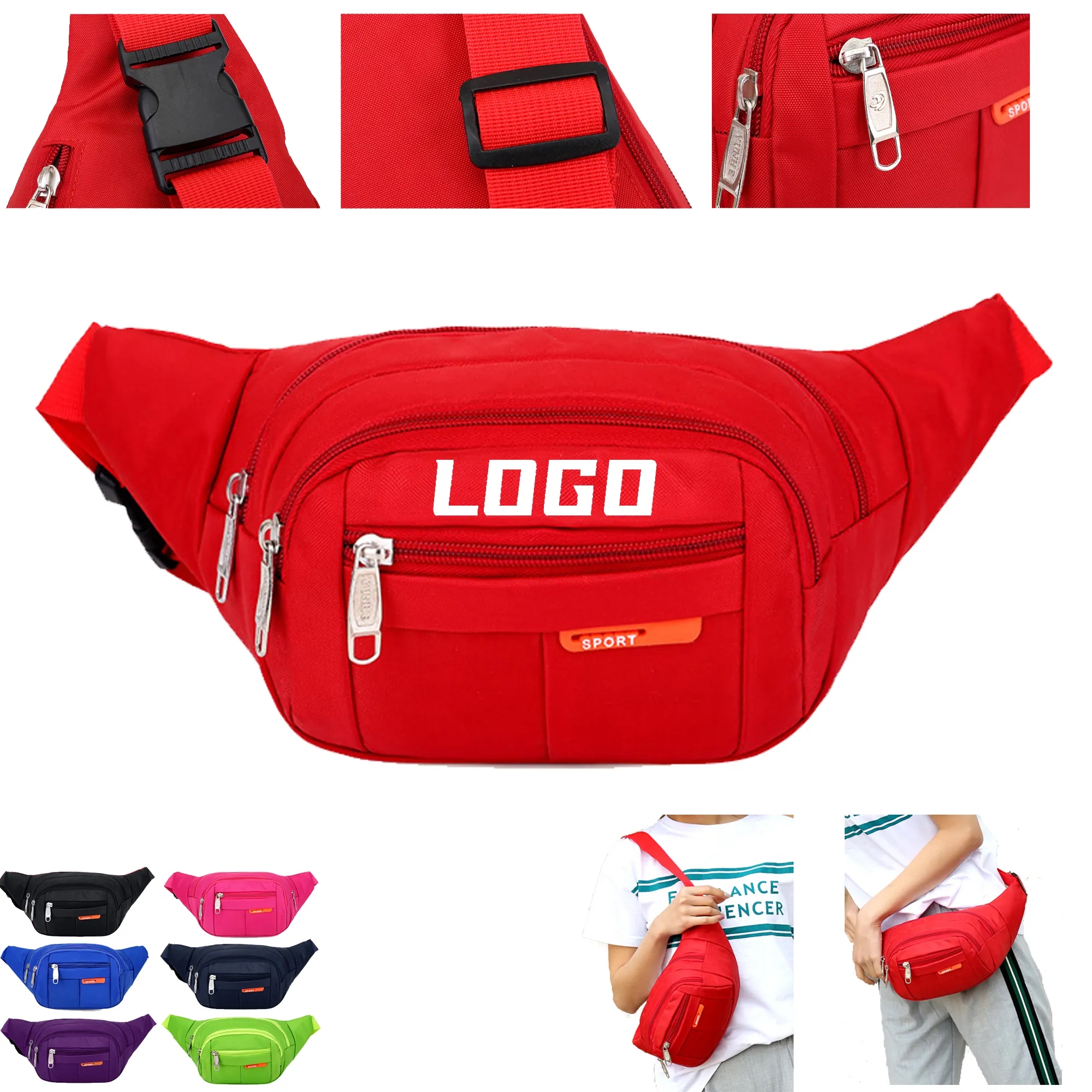 400D Polyester Fanny Pack MOQ50pcs