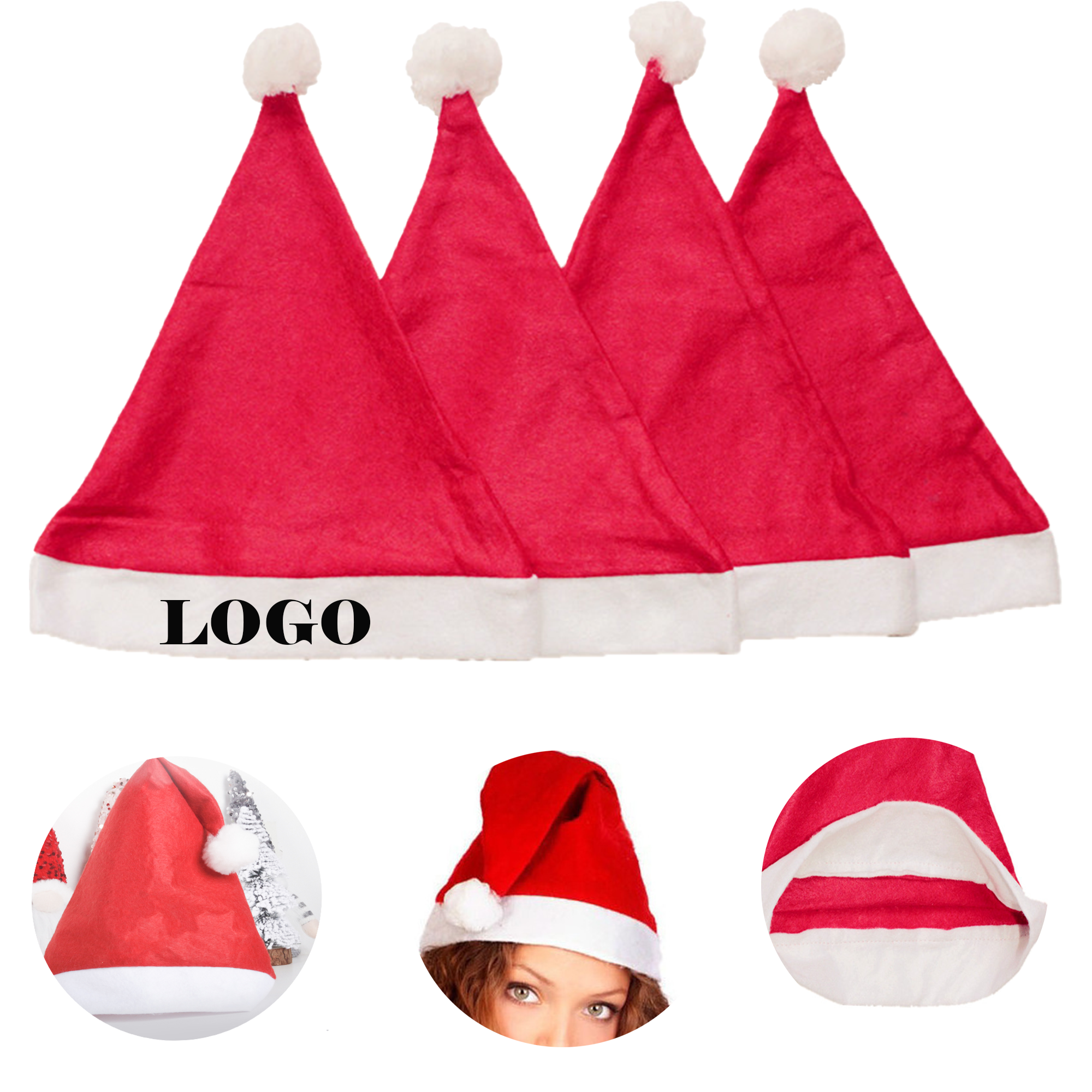Red Non-Woven Santa Hat For Christmas MOQ 50 2
