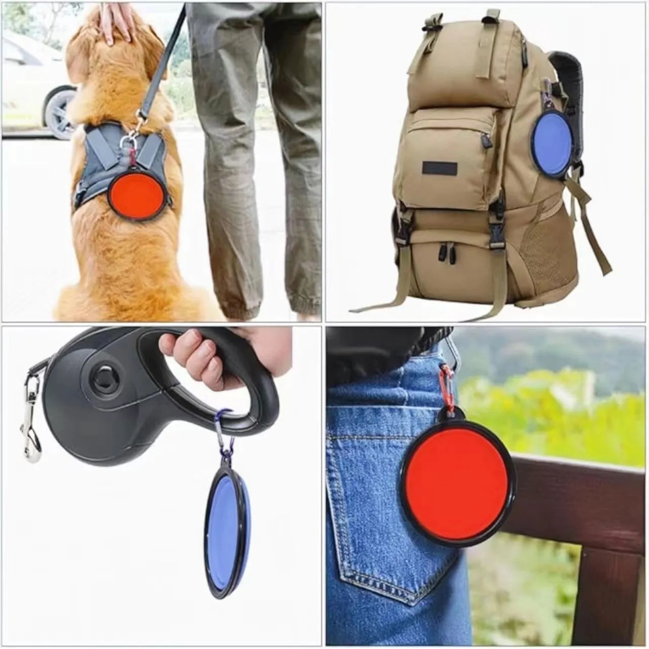 12 OZ Collapsible Pet Bowl With Carabiner 4