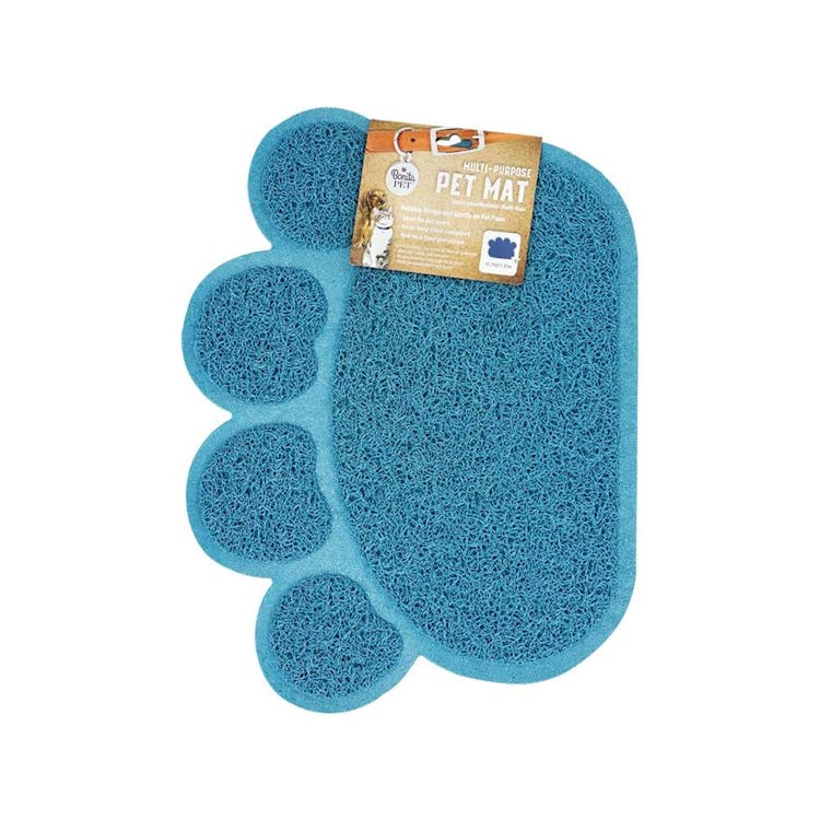 Paw Shaped Multi-Purpose Pet Mat Teal 2