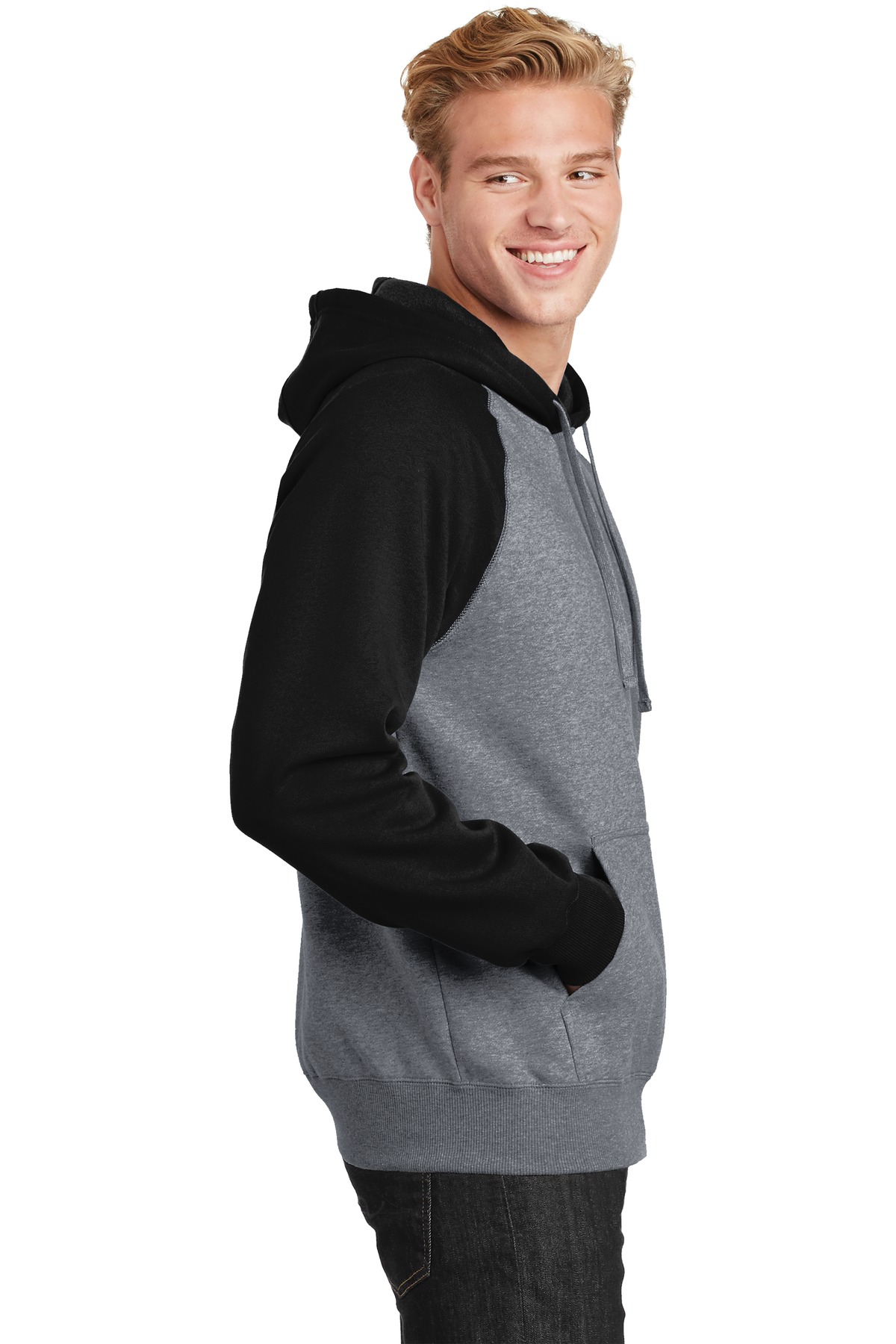 Raglan Colorblock Pullover Hooded Sweatshirt