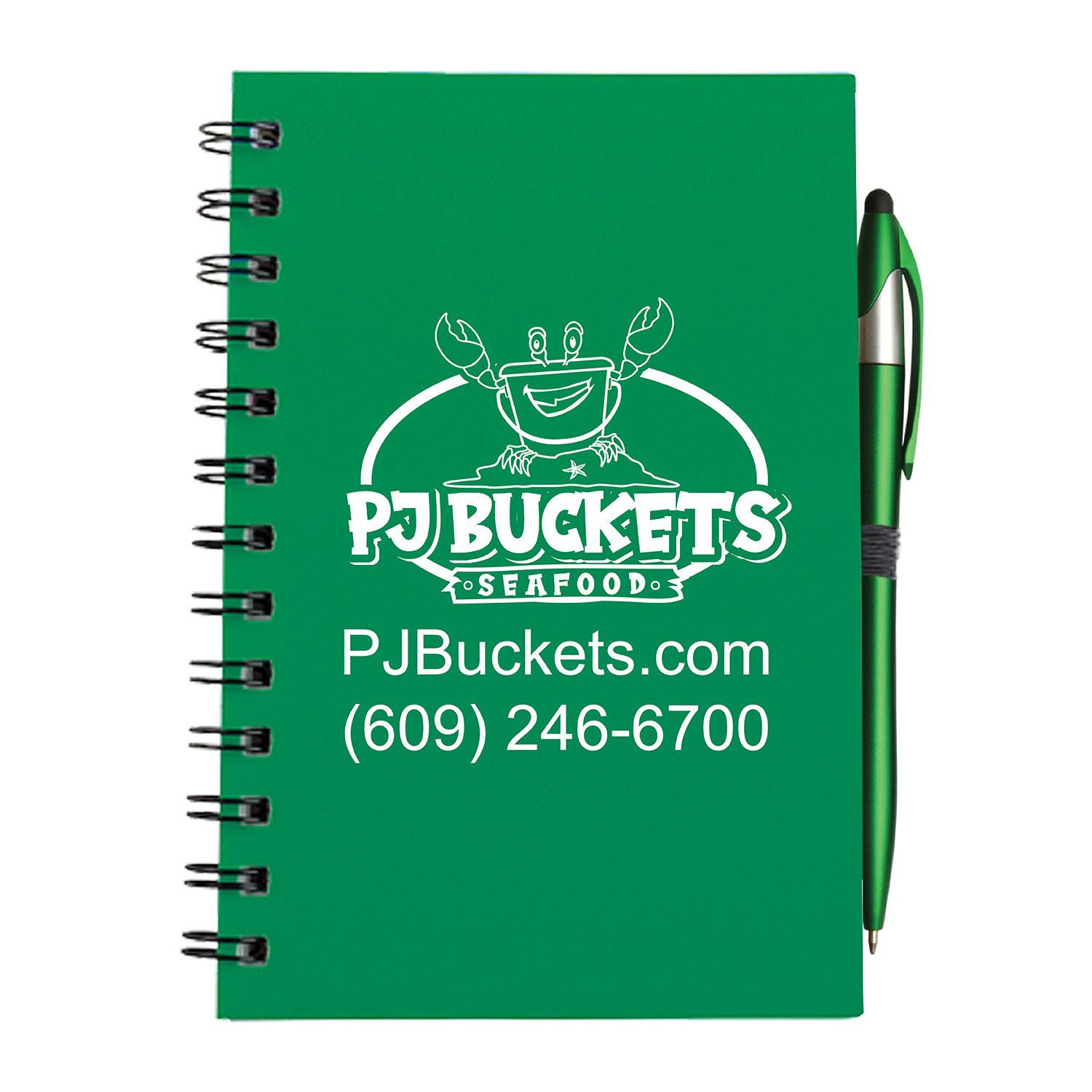 Plastic Spiral Bound Journal w/Pen 8
