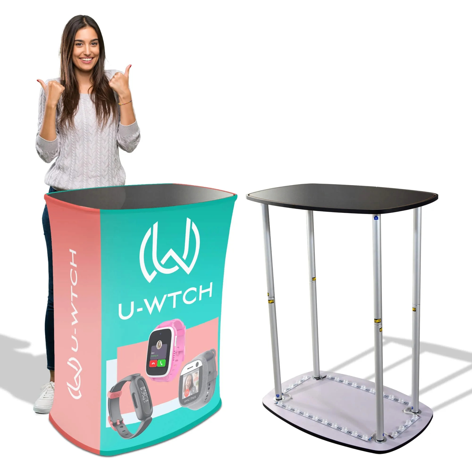 Backlit Custom Square Trade Show Podium 4