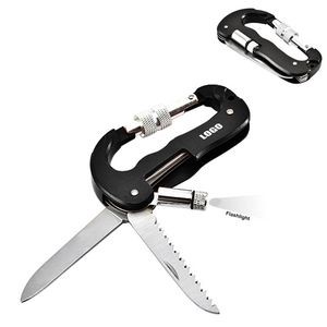 Versatile Carabiner Multitool Kit With Knife Flashlight 6
