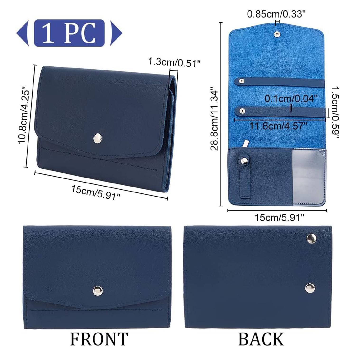 Portable PU Leather Travel Jewelry Roll Organizer 8