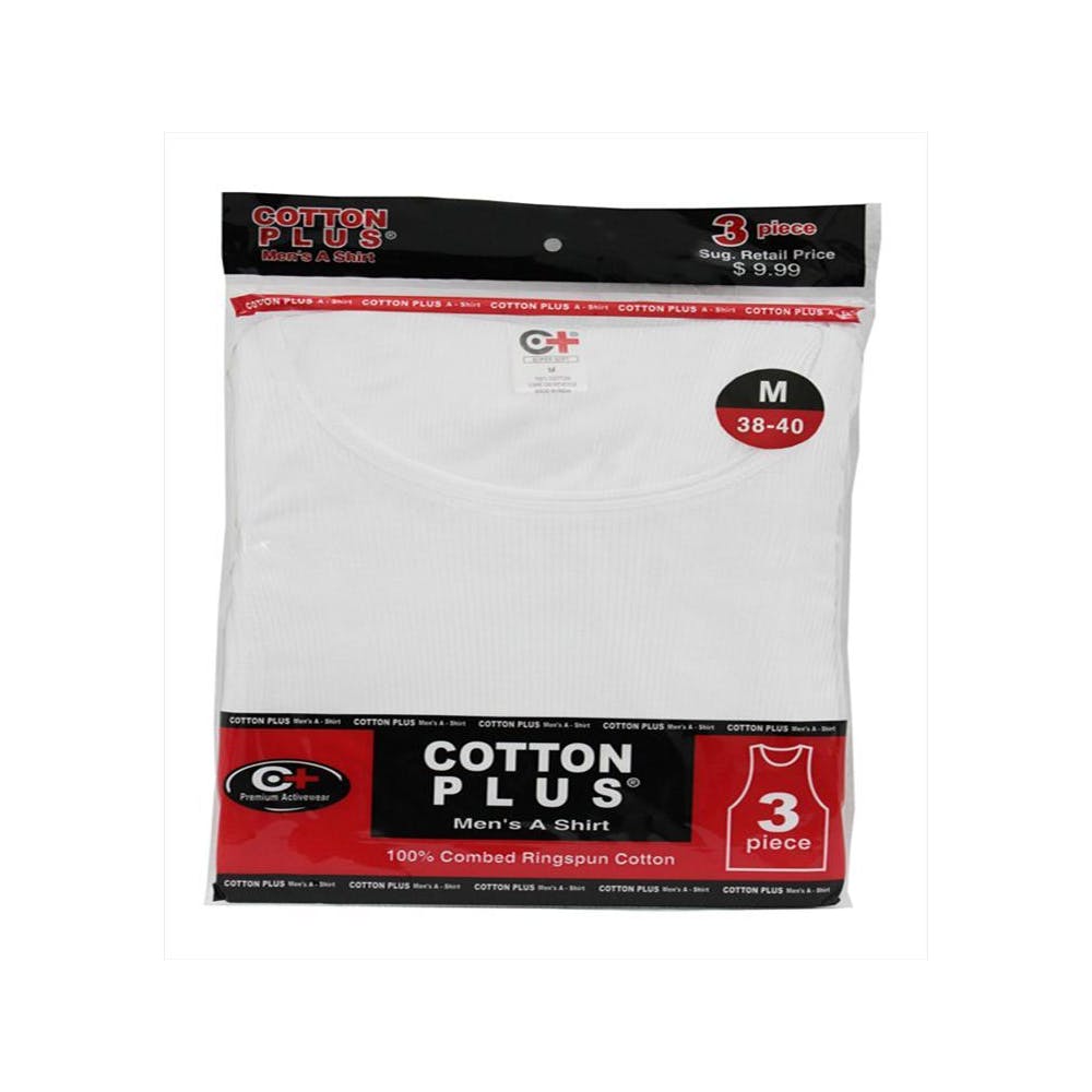 Cotton Plus A-Shirts White Large 1
