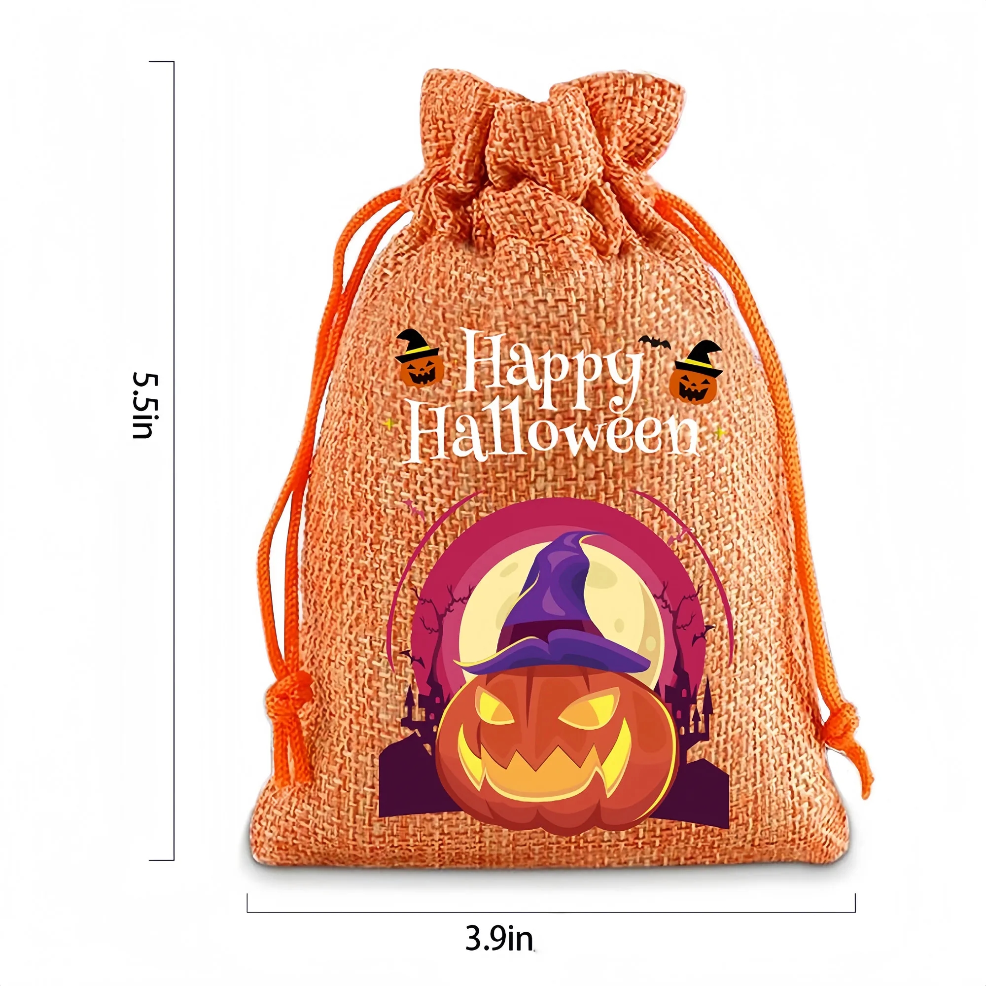 Festive Halloween Burlap Drawstring Gift Bags 2