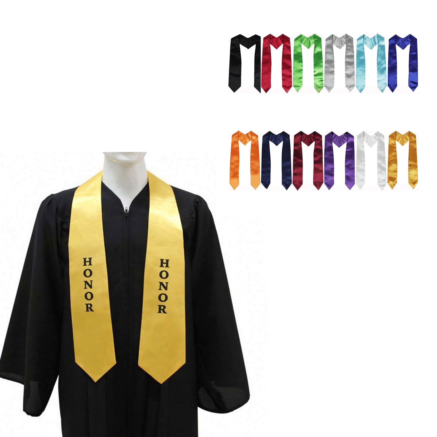 Unisex Adult Plain Graduation Stole 2