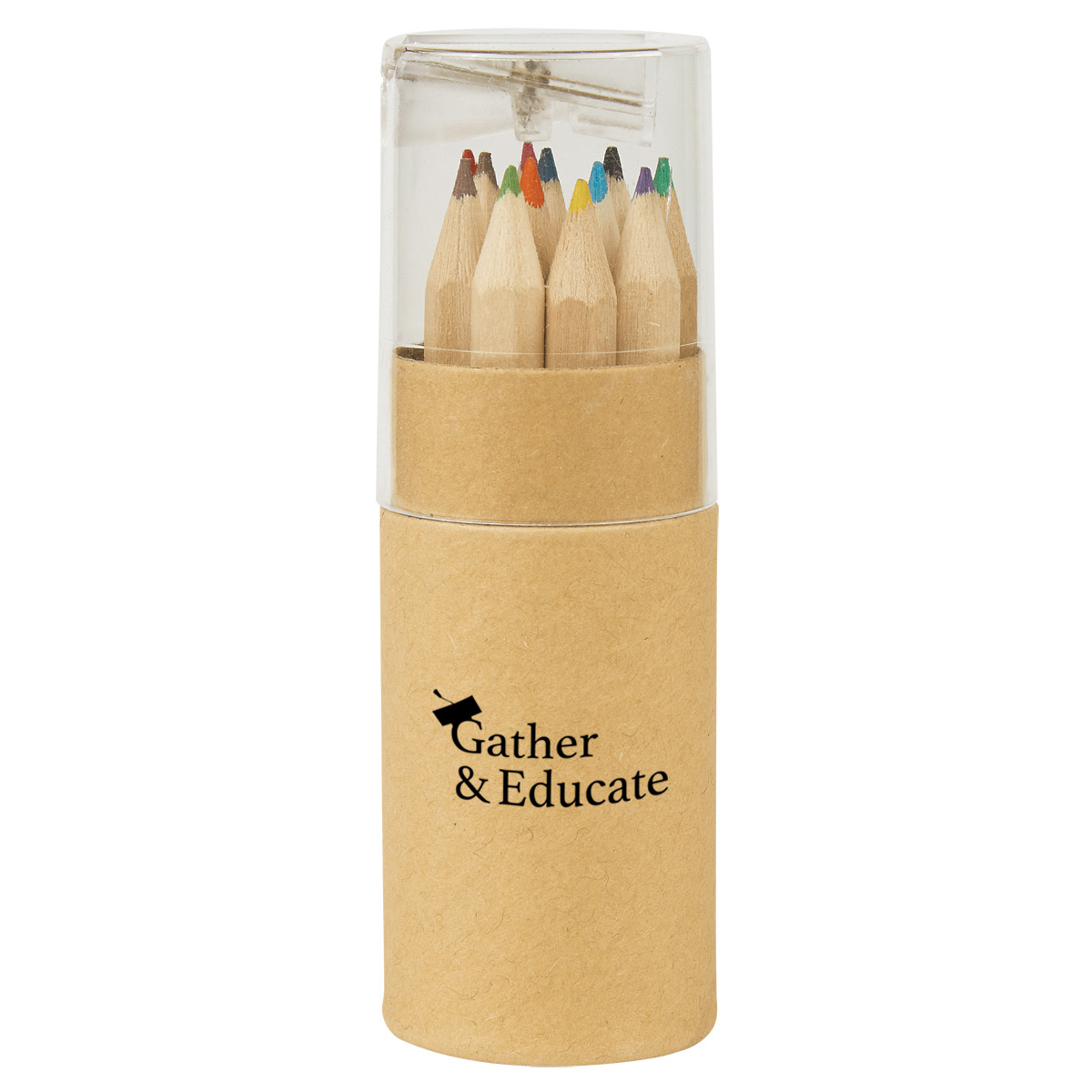 12-Piece Colored Pencil Set In Tube With Sharpener 9