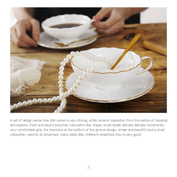 6OZ Bone china Coffee Cup and Saucer Simple &Afternoon Tea 9