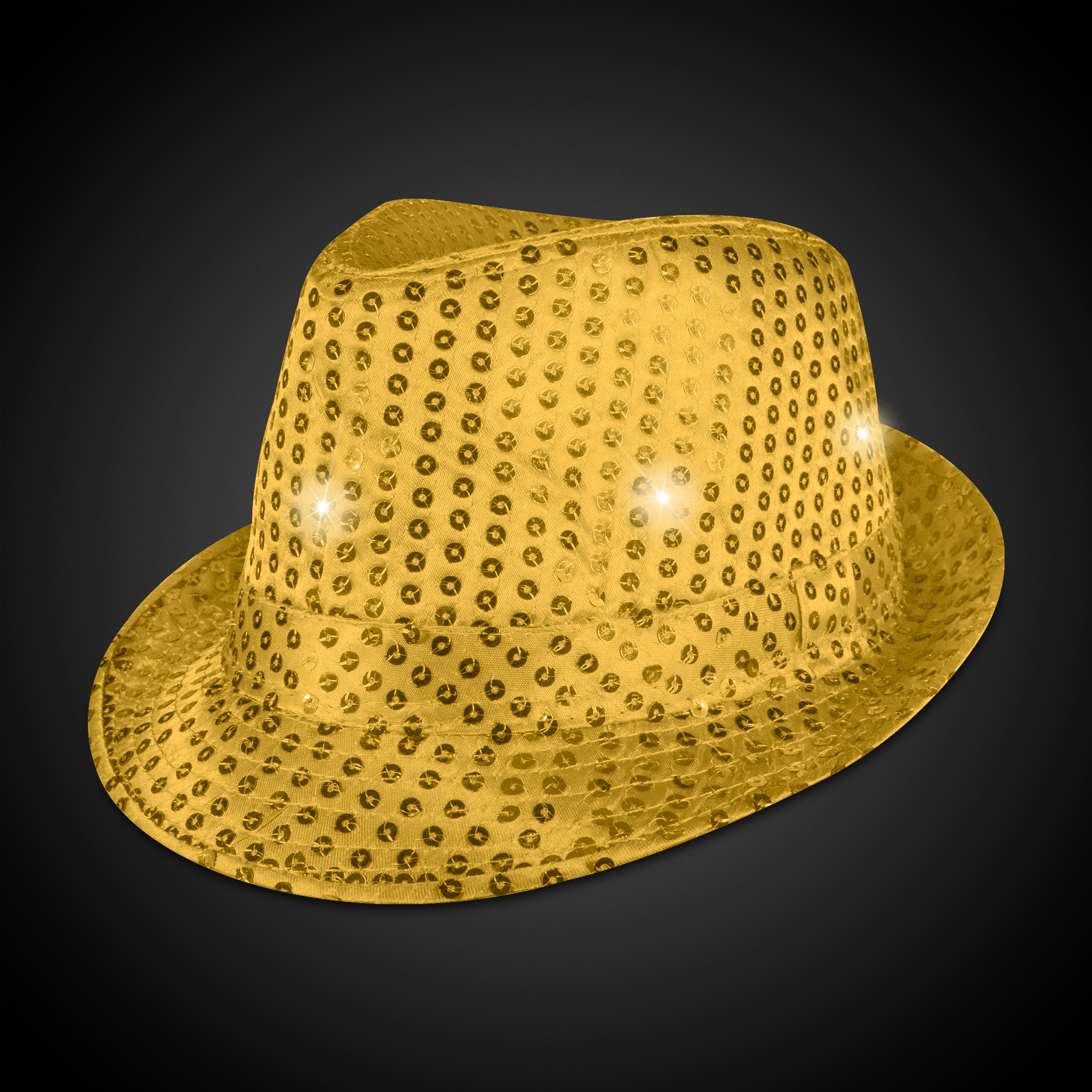 Gold Sequin LED Fedora(blank) 2