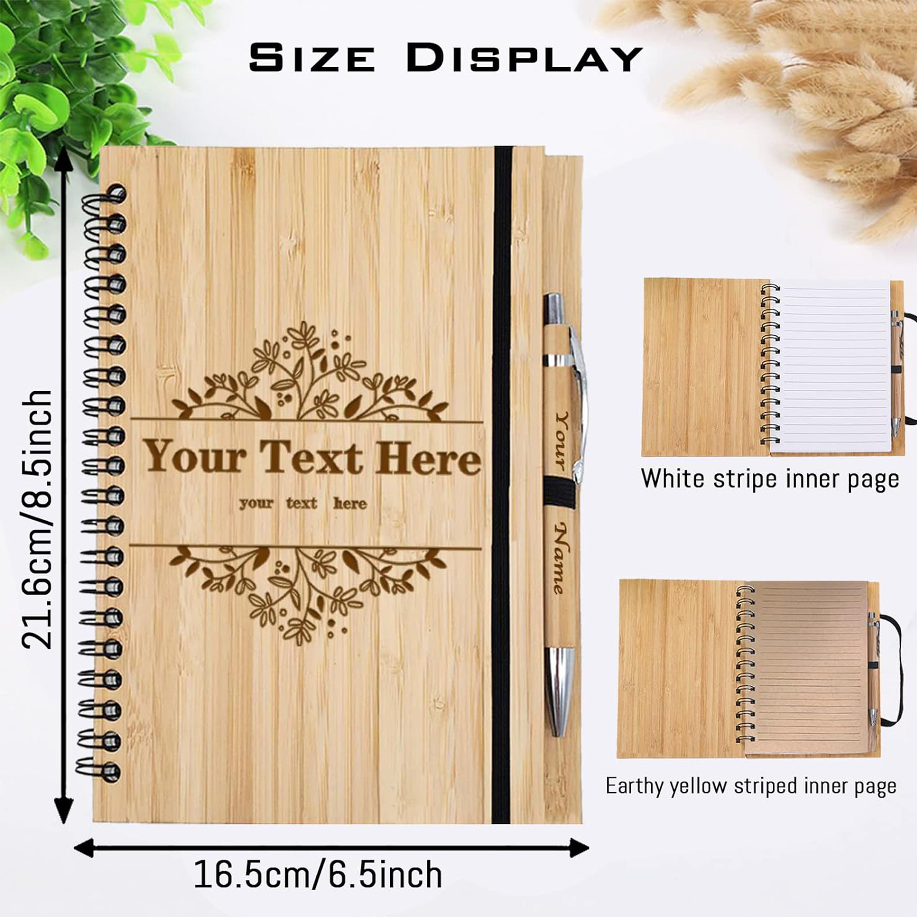 Bamboo Eco-Friendly Gift Set: Tumbler, Notebook, Pen, Keychain 4