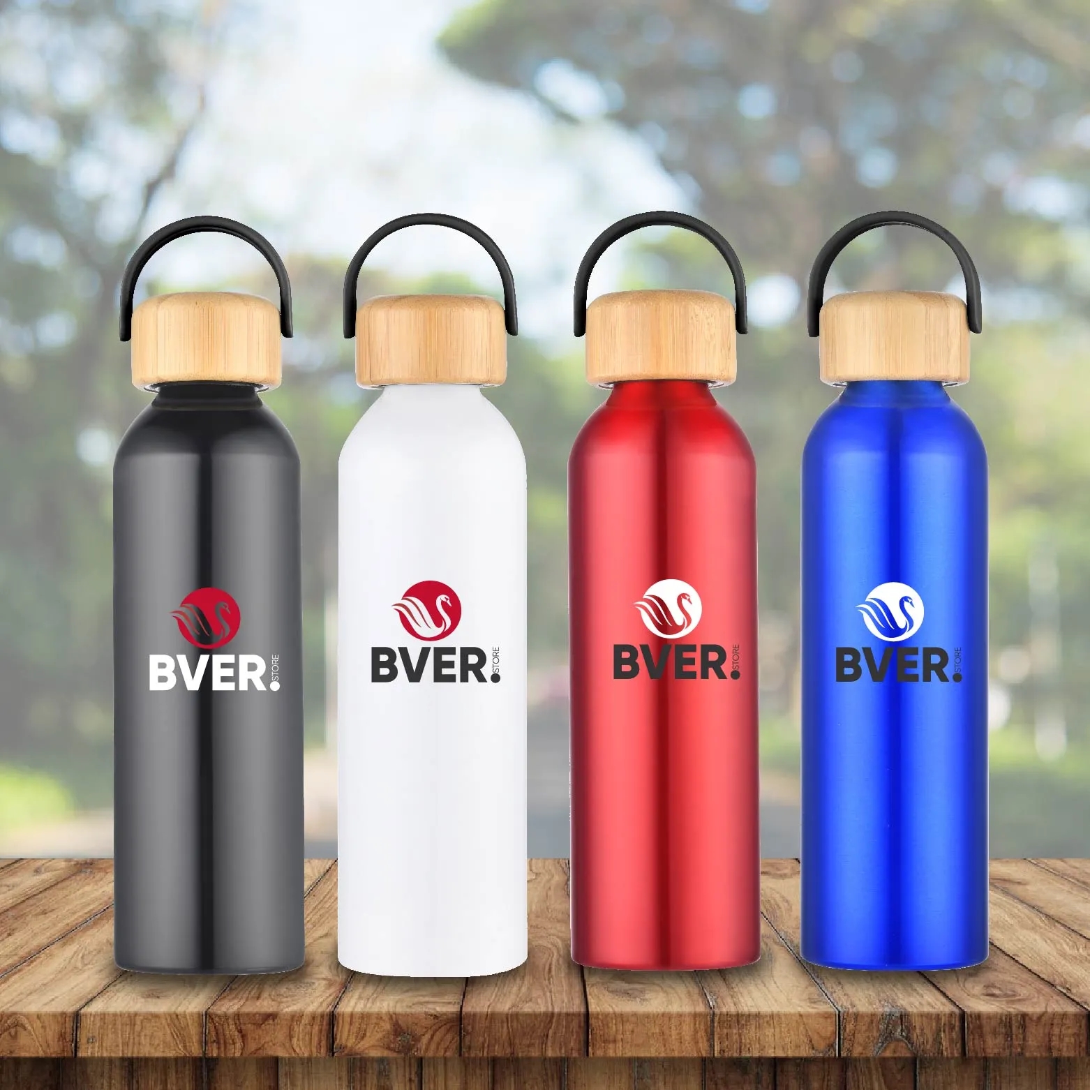 Riviera Aluminum Bottle with Bamboo Lid 4