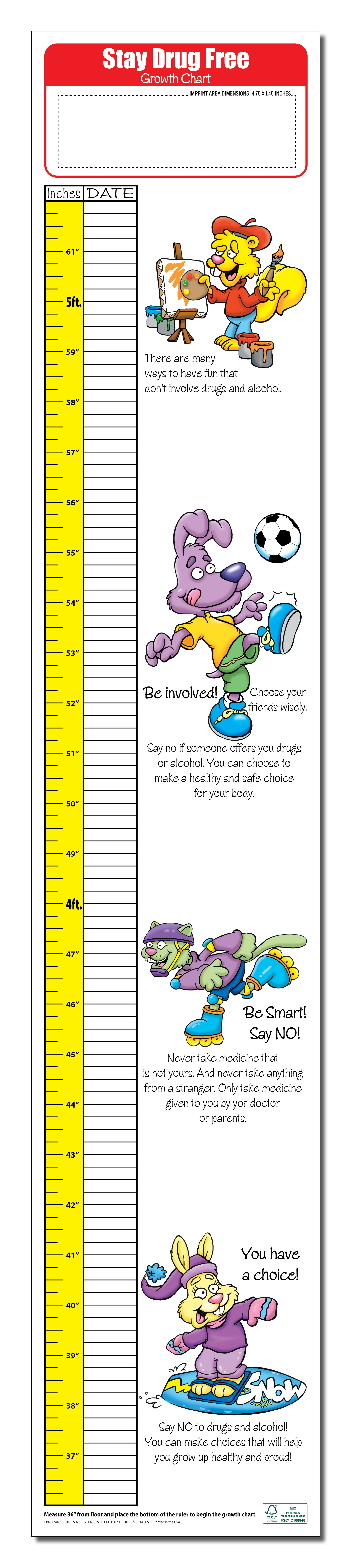GROWTH CHART - Stay Drug Free Children's Growth Chart 3