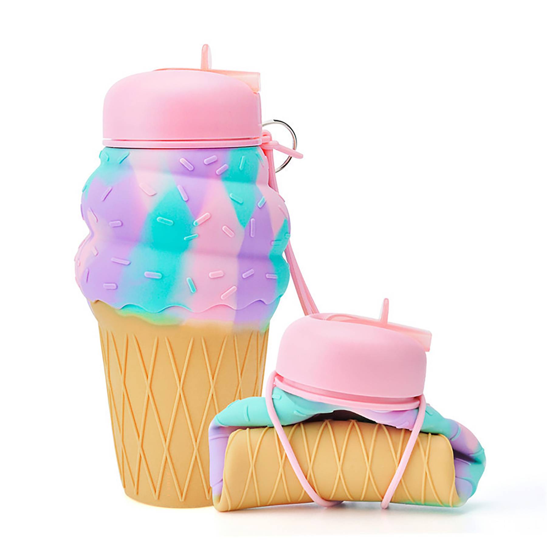 16.6 oz Kids Ice Cream Shape Children Water Silicone Bottle 3