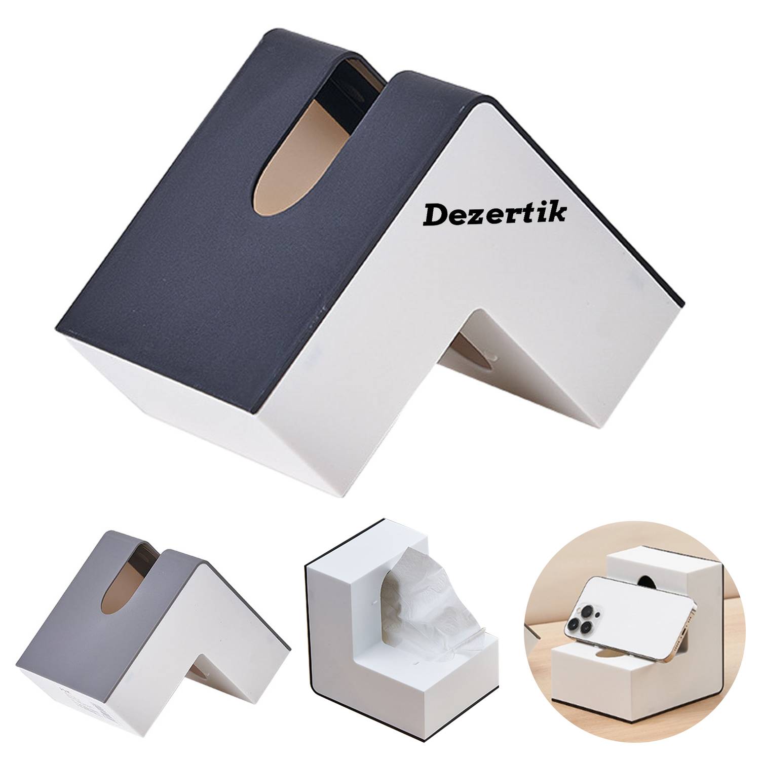 Simple creative style L-shaped tissue box for living room 2