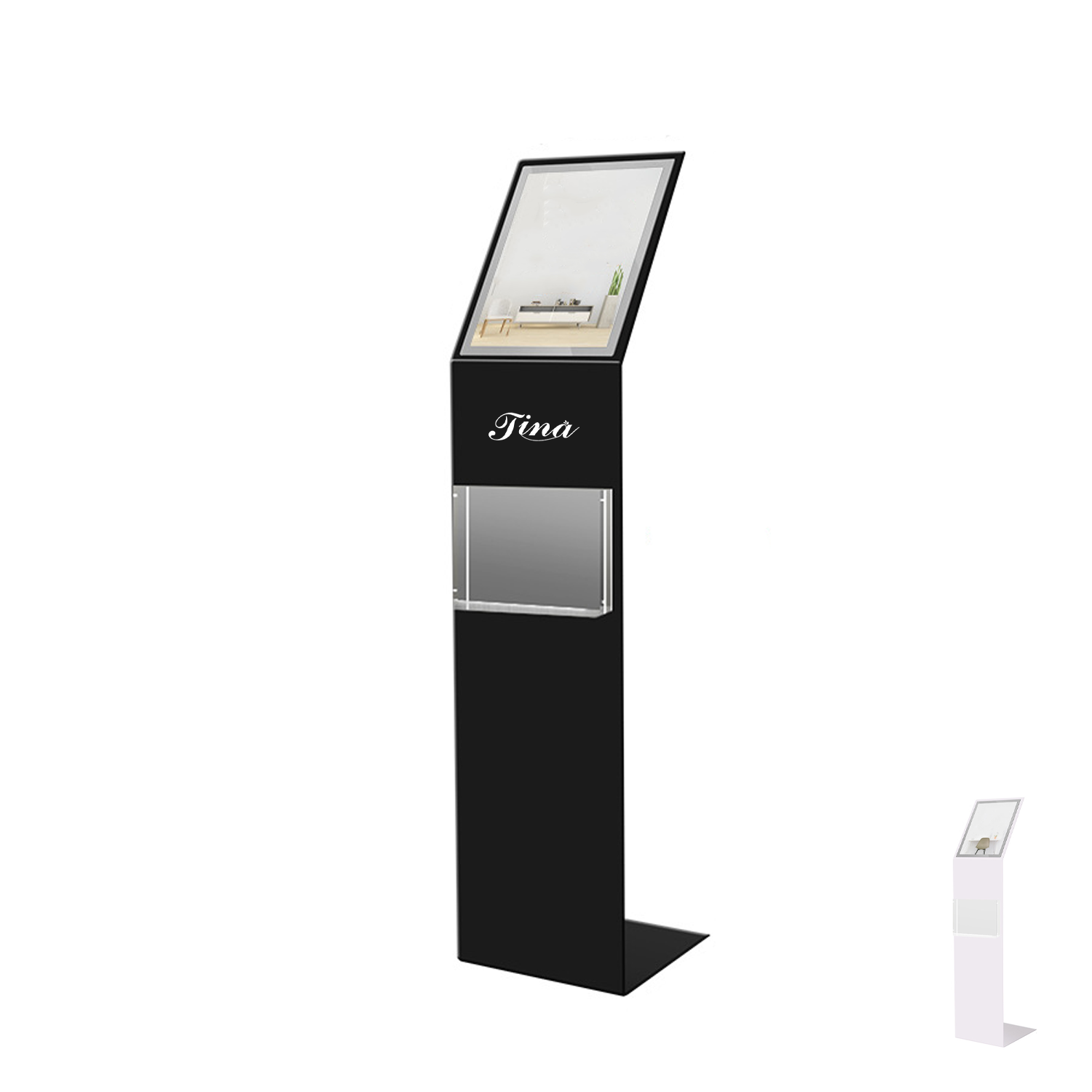 A4 Acrylic Pedestal Sign Holder Floor Stand With Data Box