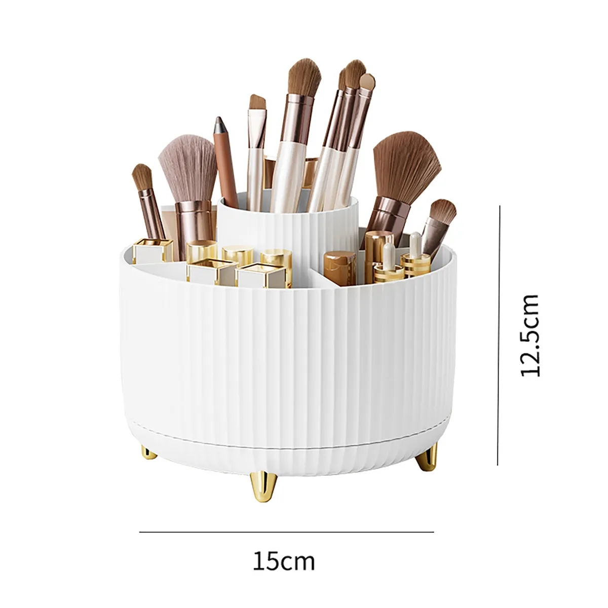 360 Rotating Makeup Brush Bathroom Vanity Desktop Organizer 8