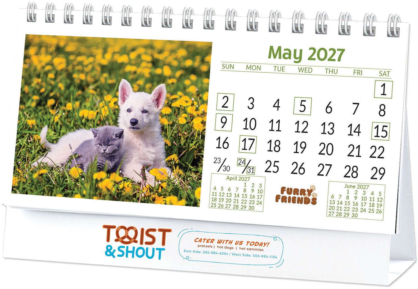 FULL COLOR FURRY FRIENDS DESK CALENDAR 11