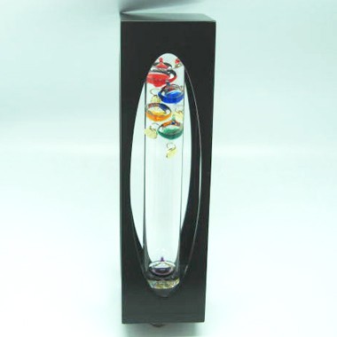 11" Galileo Thermometer mounted in wood stand 1
