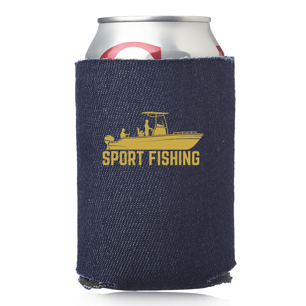 Blue Jean Foam Can Cooler Holder, custom koozie with logo imprint 2