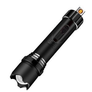 Alloy 4 In 1 Lighter With Flashlight Dual Electric Arc Jet Fire 21
