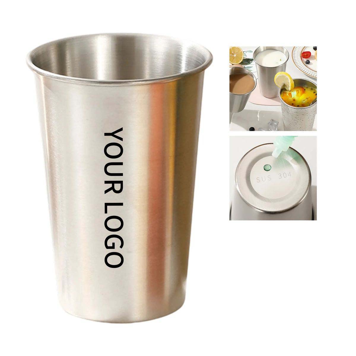 Eco Friendly Steel Drinking Cup 16oz 2
